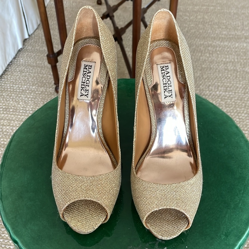 Badgley Mischka Pumps
Peep-Toes; Platform 5” heel